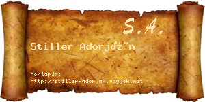 Stiller Adorján névjegykártya